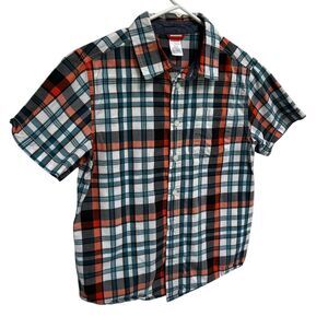 Gymboree Boys Plaid Short Sleeve‎ Button-Up Shirt Size 10-12 Casual